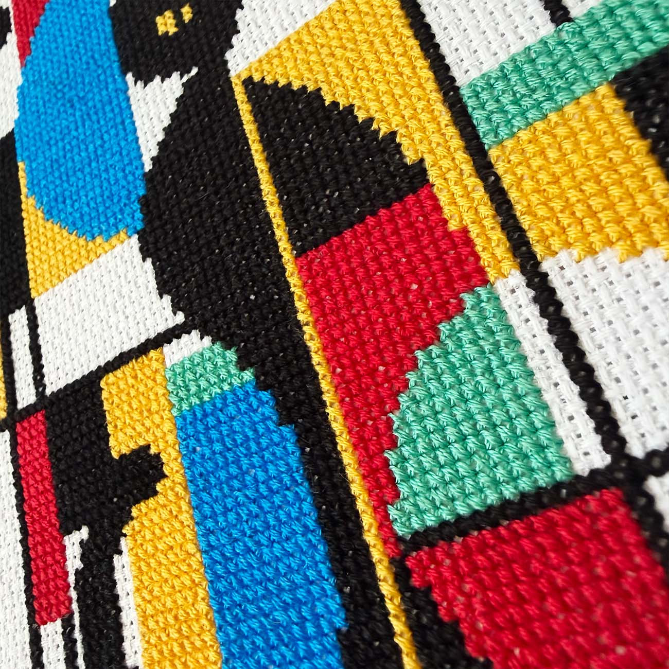 Abstract Cat Cross Stitch Kit