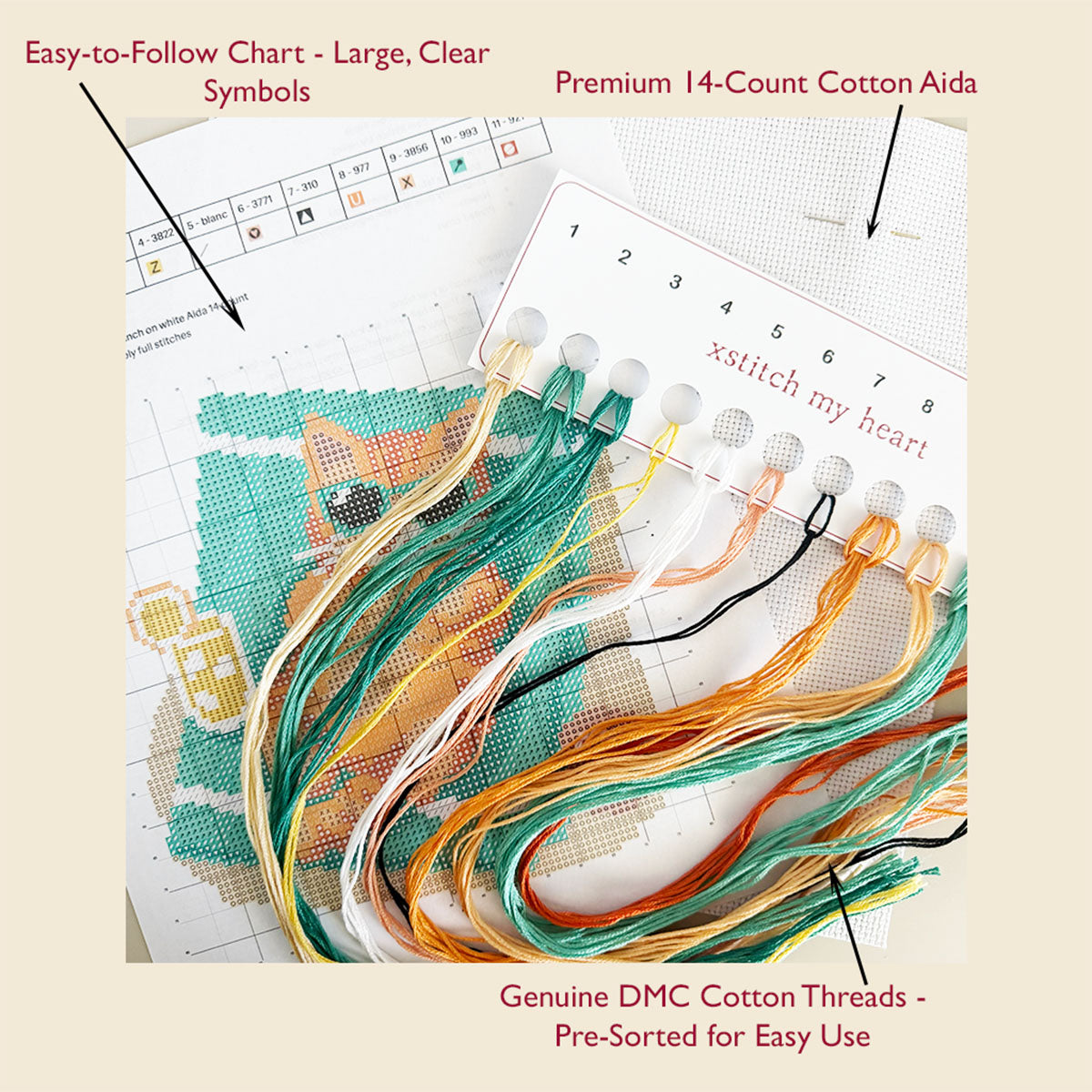 Beach Ginger Beginner Cross Stitch Kit
