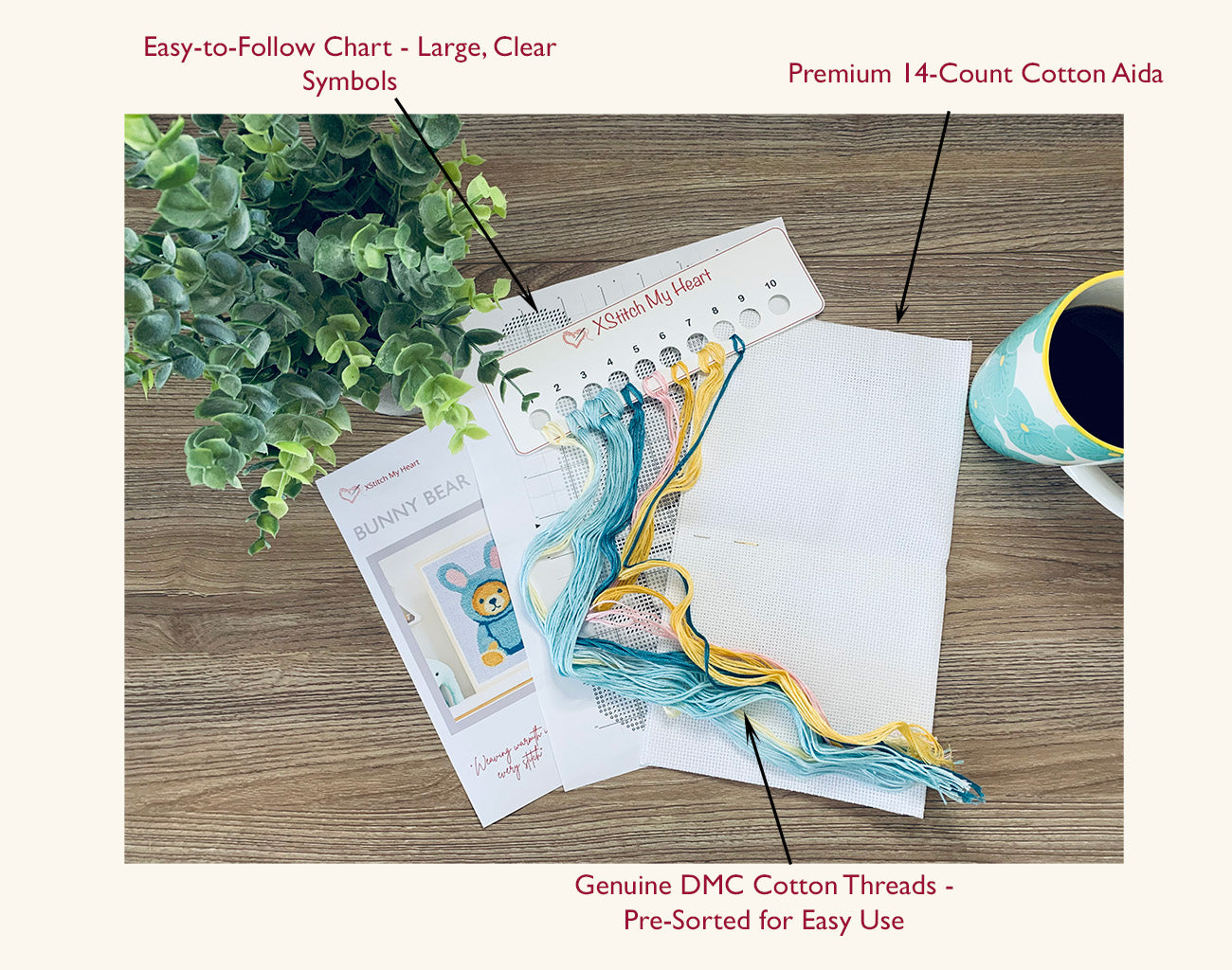 Bunny Bear - Counted Cross Stitch Kit