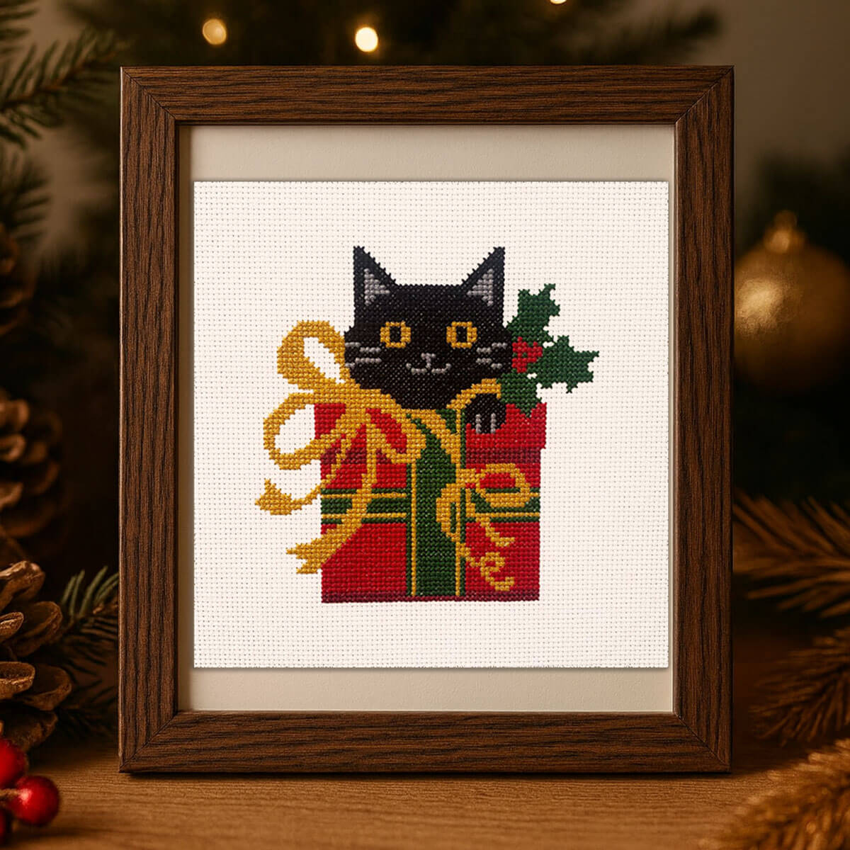 Christmas Cat - Counted Cross Stitch Kit