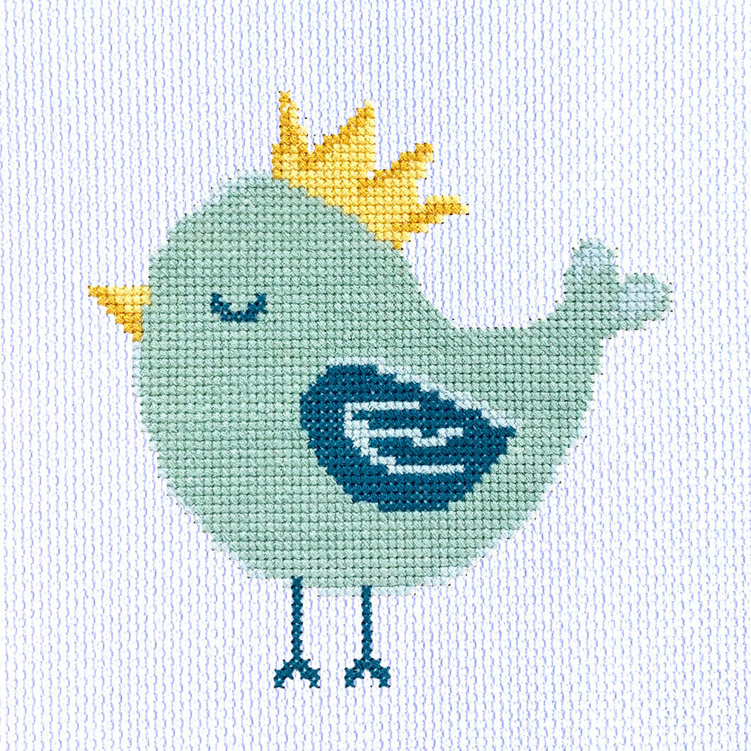Crown Bird - Counted Cross Stitch Kit