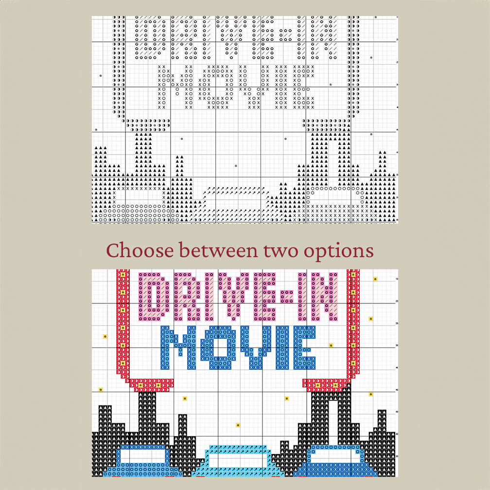 Drive-In Movie Counted Cross Stitch Kit