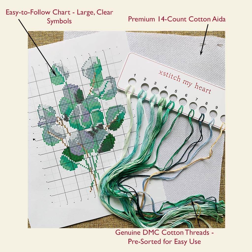 Eucalyptus Counted Cross Stitch Kit - Elegant Botanical Design