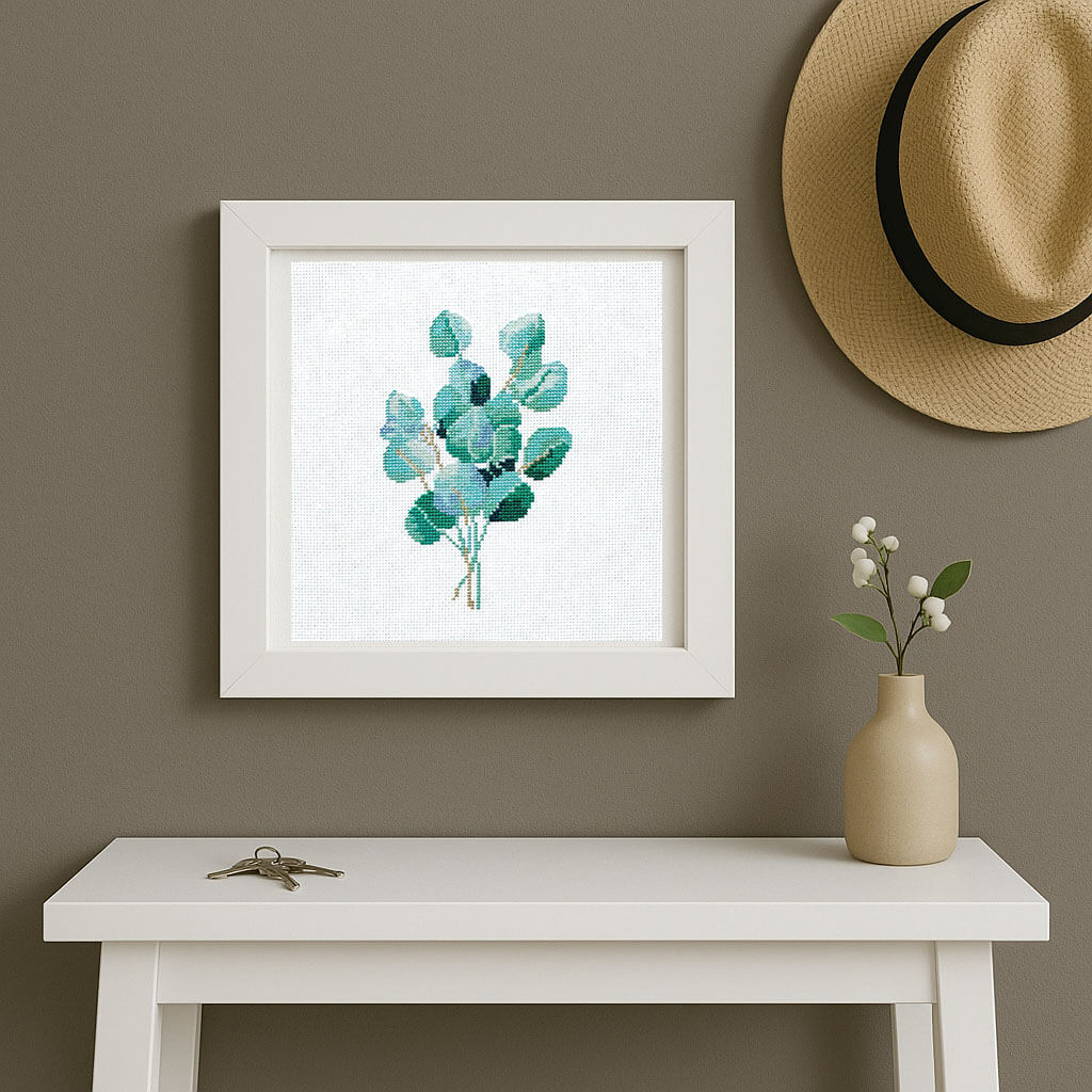 Eucalyptus Counted Cross Stitch Kit - Elegant Botanical Design