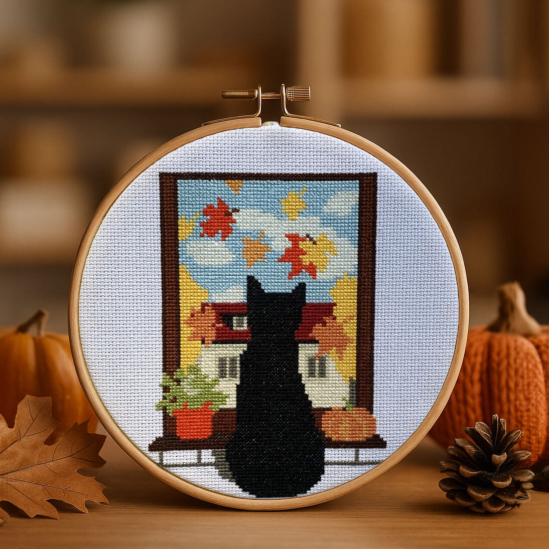 Fall Cat - Counted Cross Stitch Kit