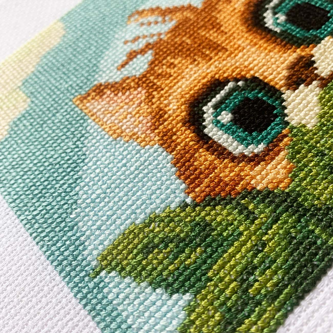 Ginger Hiding - Fun Counted Cross Stitch Kit for Cat People