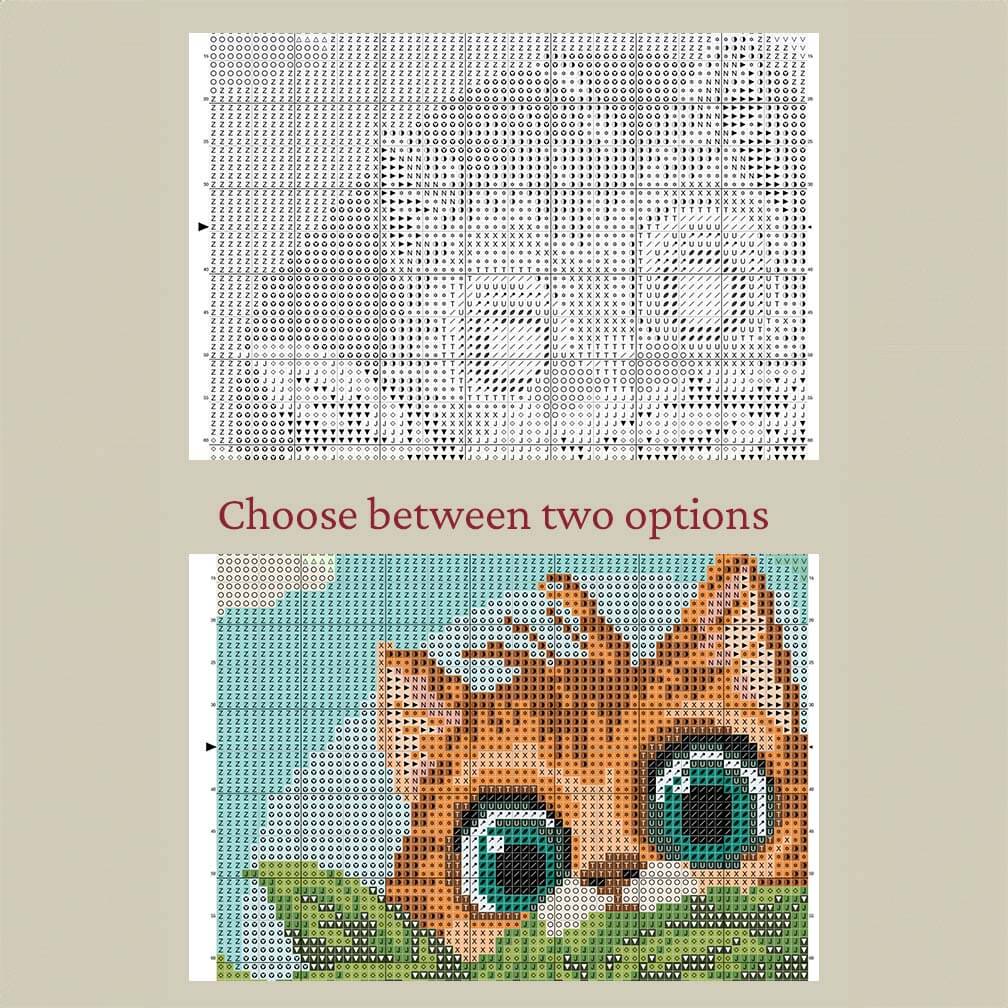 Ginger Hiding - Fun Counted Cross Stitch Kit for Cat People