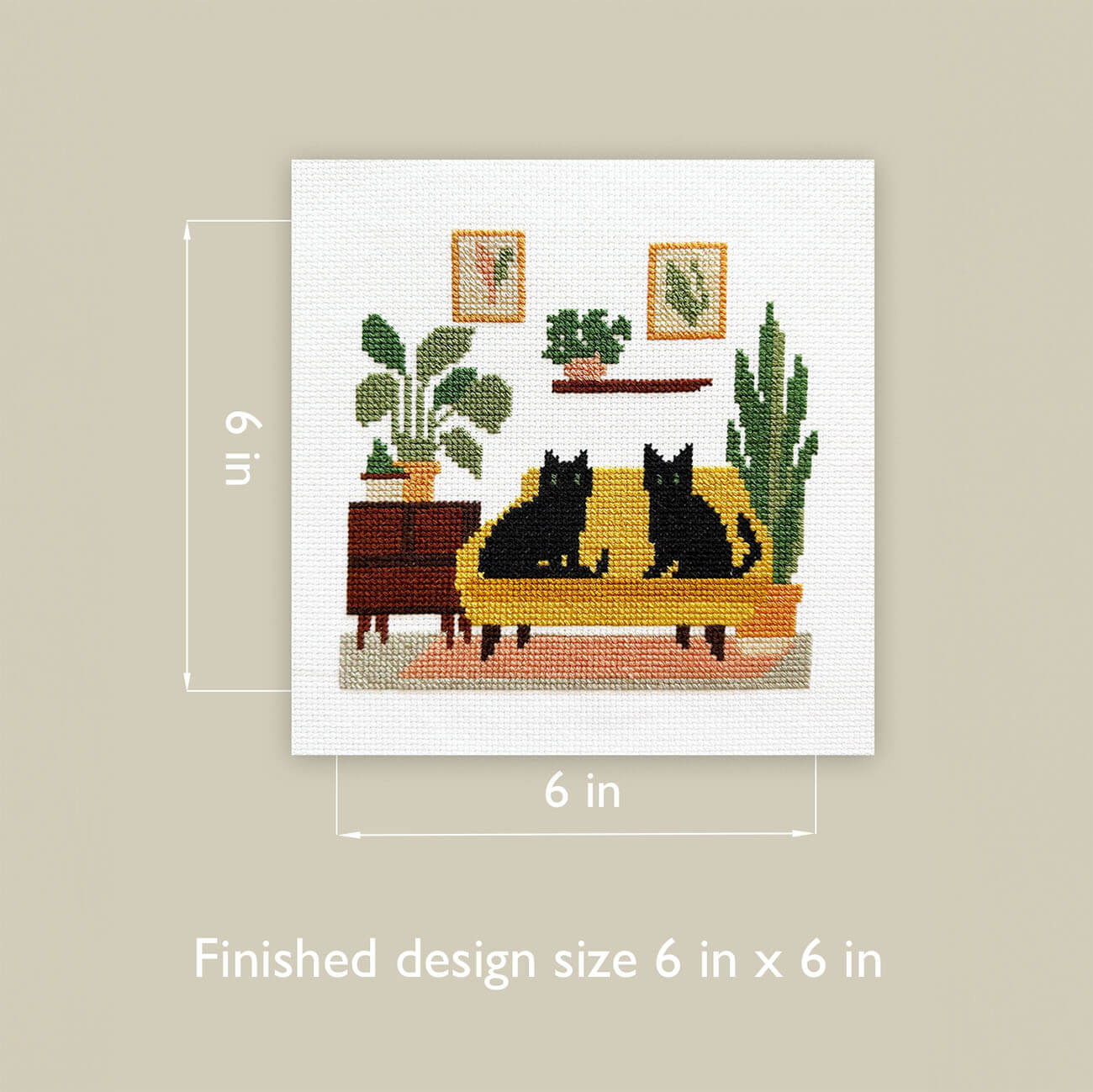Mid-Century Cats Counted Cross Stitch Kit