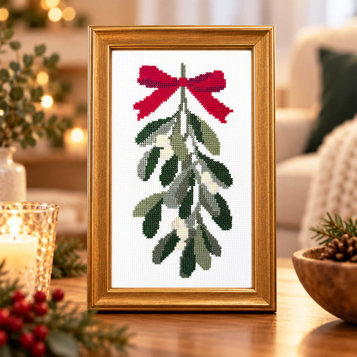 Mistletoe Christmas Counted Cross Stitch Kit