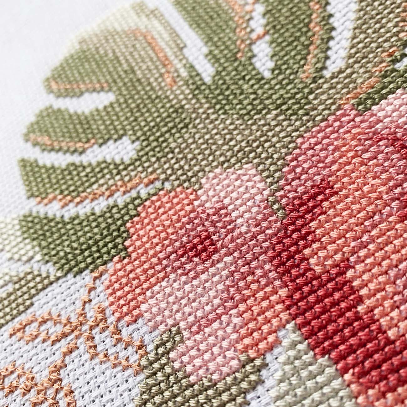 Peonies Counted Cross Stitch Kit - Elegant Beginner-Friendly Floral Design