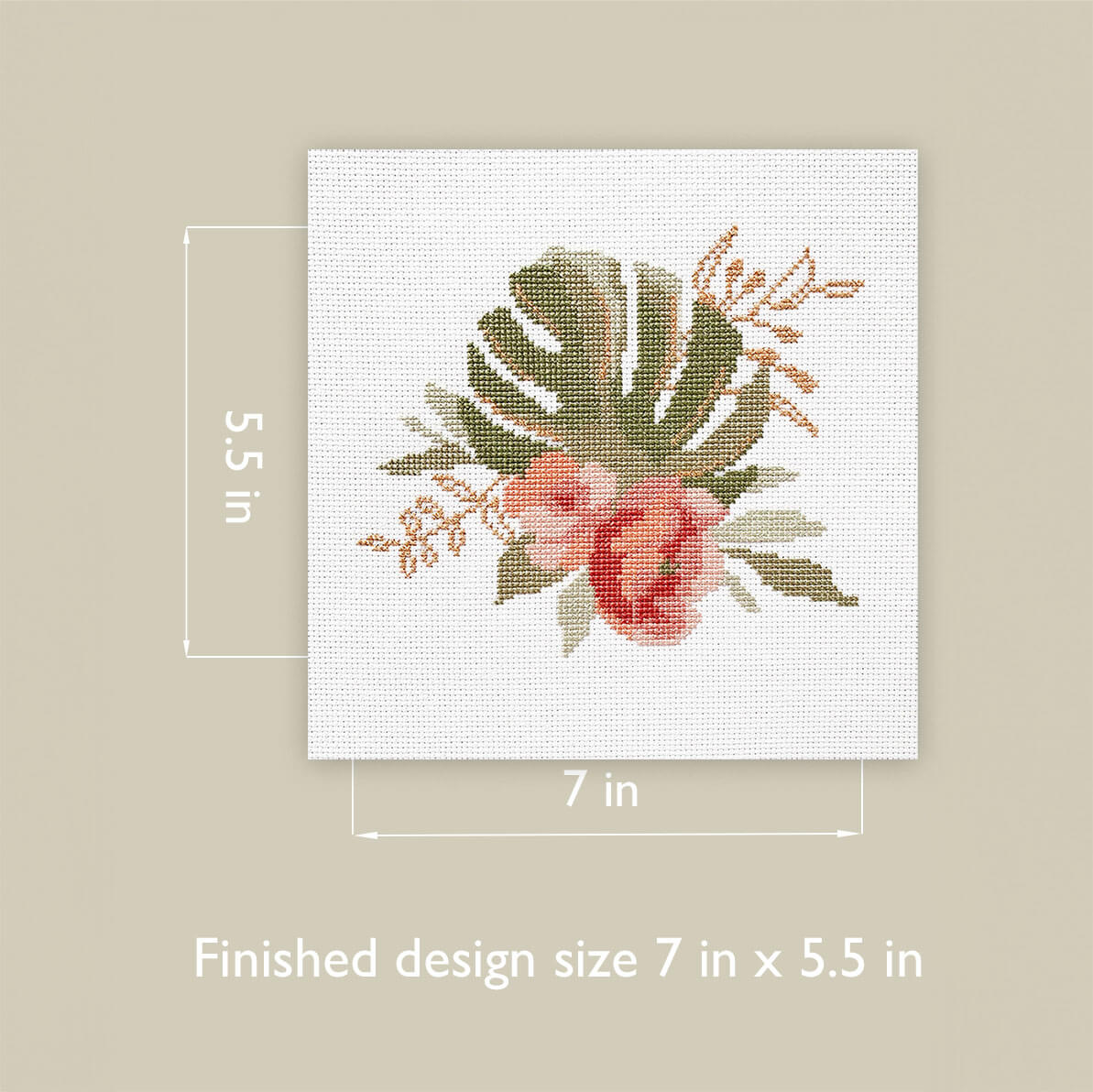 Peonies Counted Cross Stitch Kit - Elegant Beginner-Friendly Floral Design