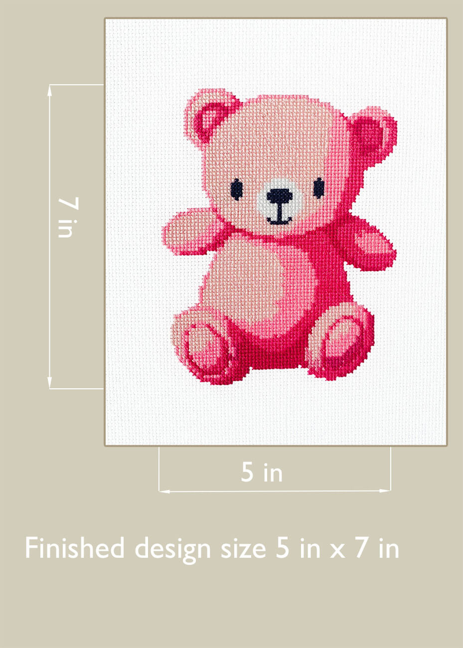 Pink Bear - Counted Cross Stitch Kit