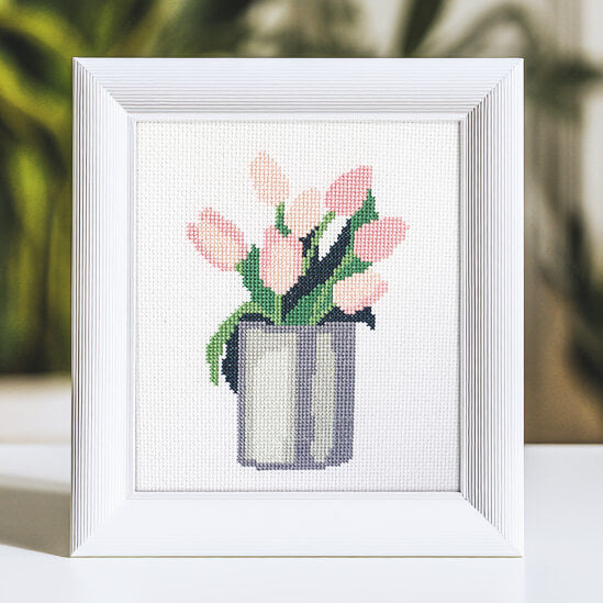 Pink Tulips - Counted Cross Stitch Kit