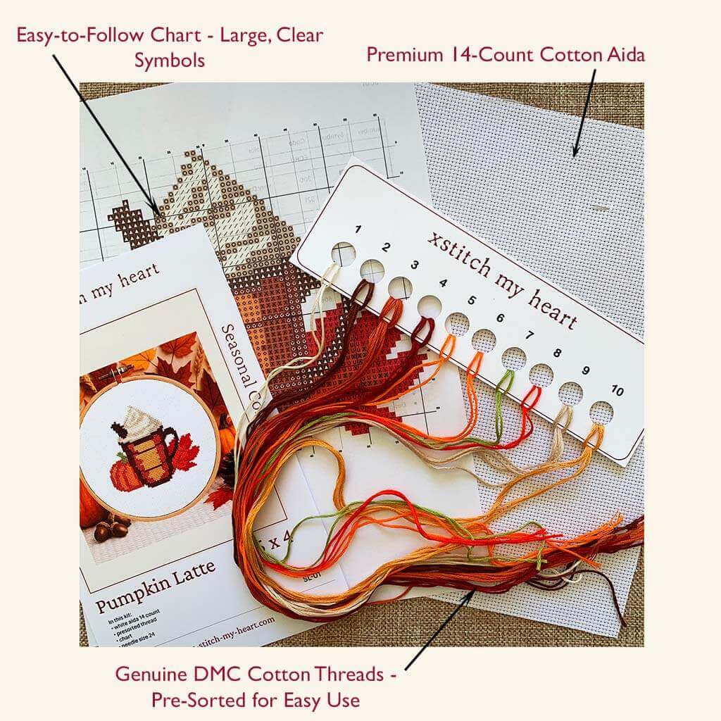 Pumpkin Spice Latte - Counted Cross Stitch Kit