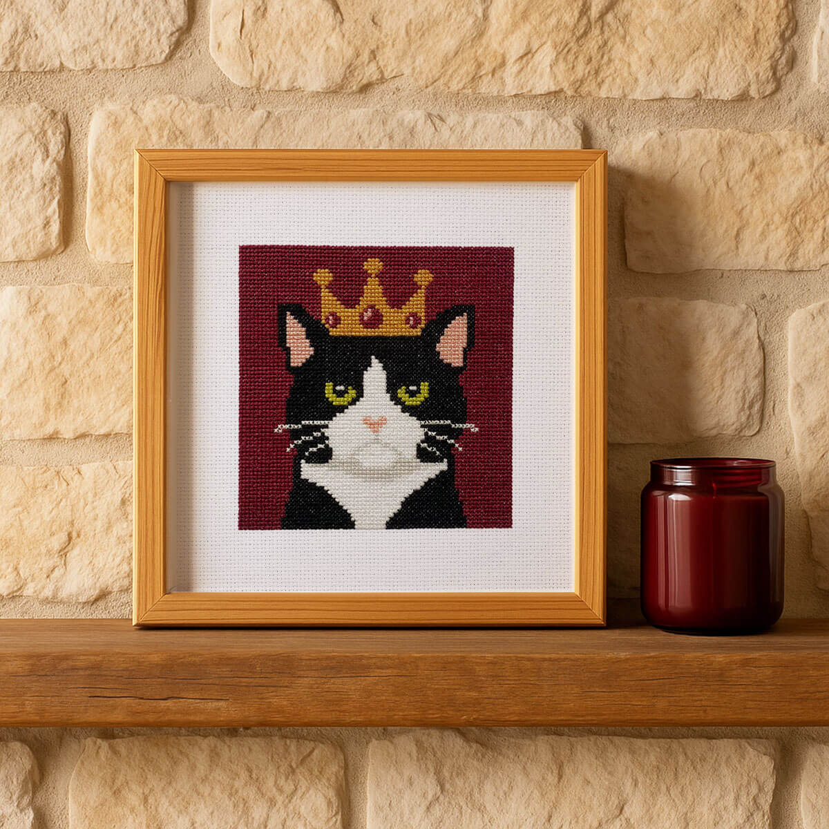 Royal Tuxedo Cat - Counted Cross Stitch Kit