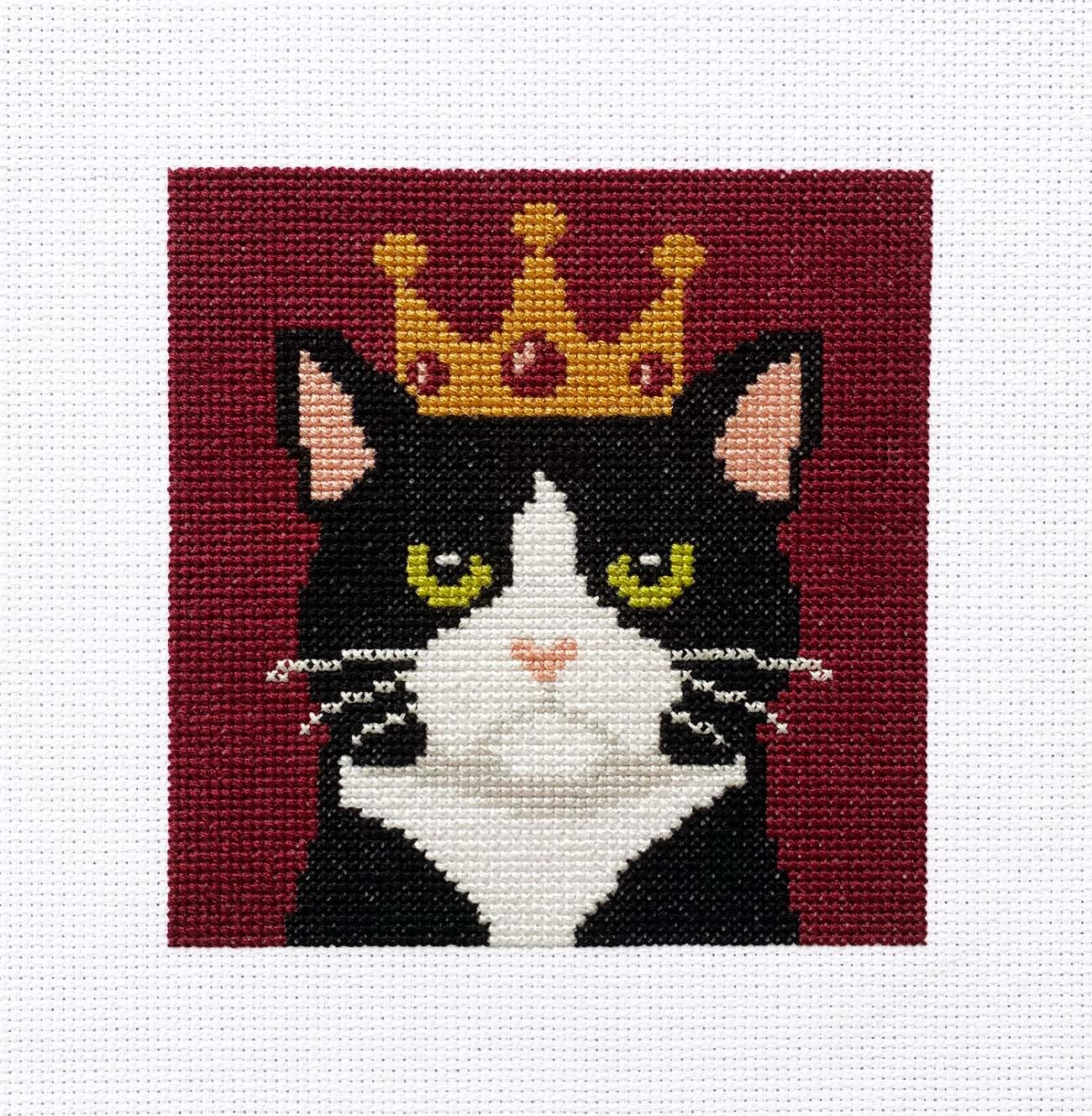 Royal Tuxedo Cat - Counted Cross Stitch Kit