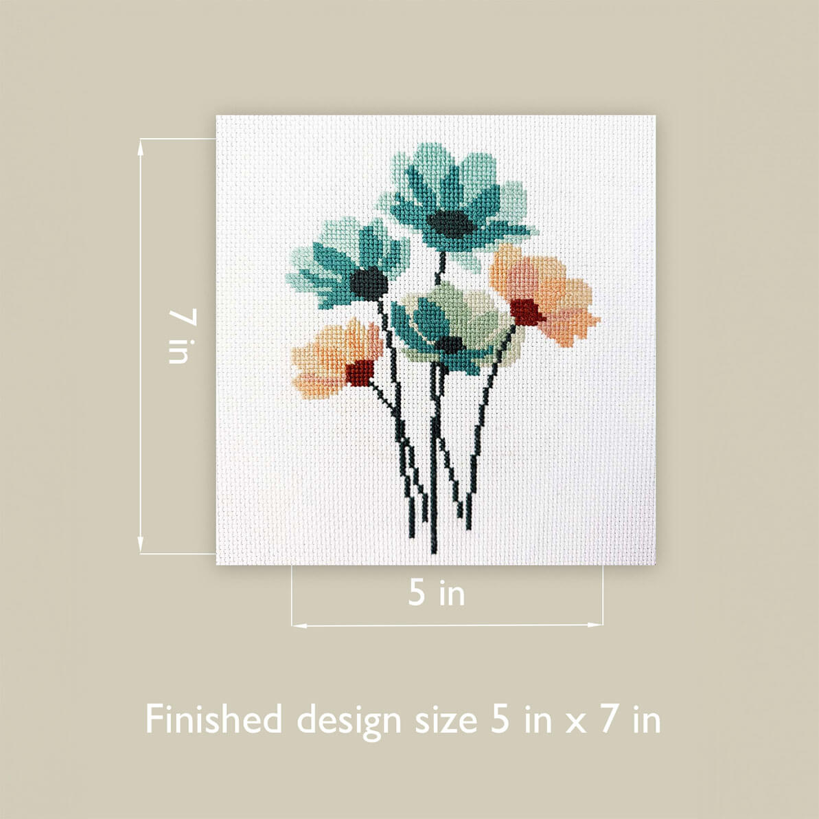 Silk Flowers Beginner Counted Cross Stitch Kit
