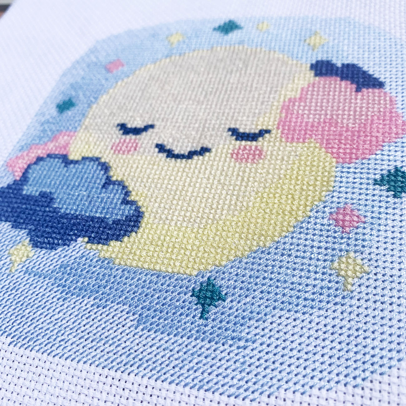 Sleepy Moon - Counted Cross Stitch Kit