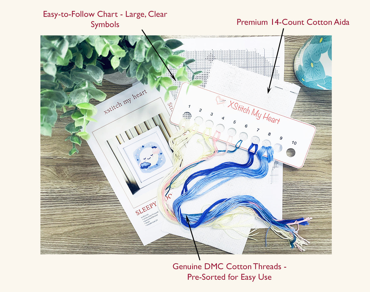 Sleepy Moon - Counted Cross Stitch Kit