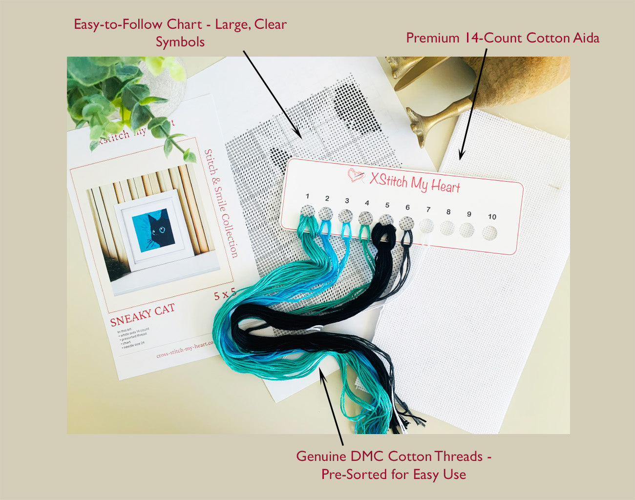 Sneaky Cat - Counted Cross Stitch Kit