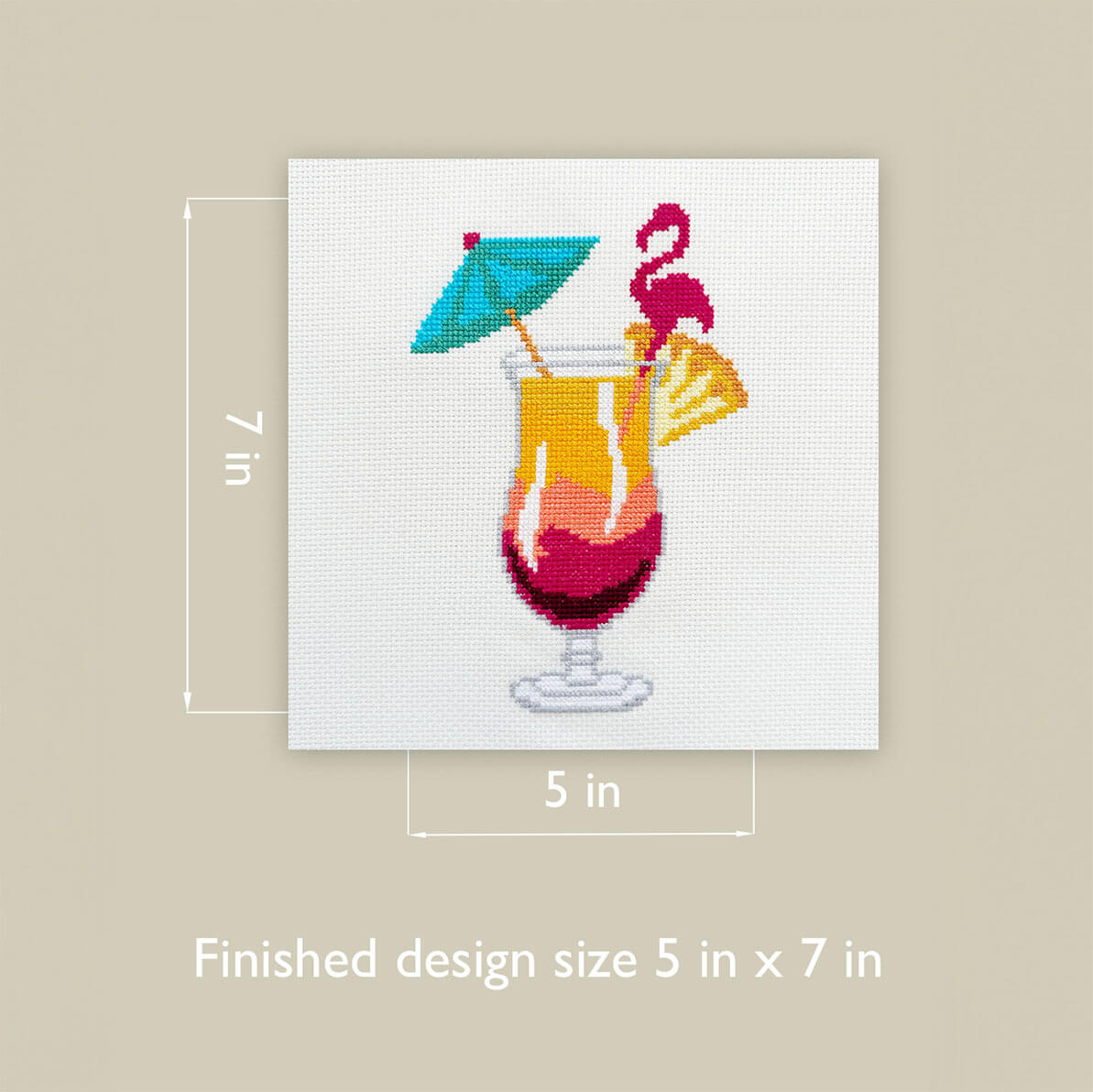 Sunset Cocktail Beginner Counted Cross Stitch Kit