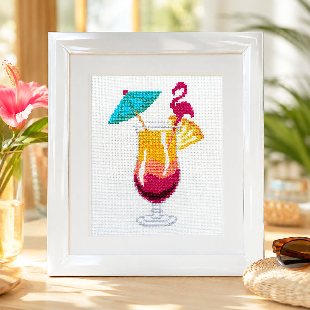 Sunset Cocktail Beginner Counted Cross Stitch Kit