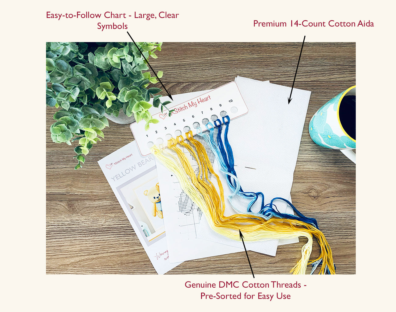 Yellow Bear - Counted Cross Stitch Kit