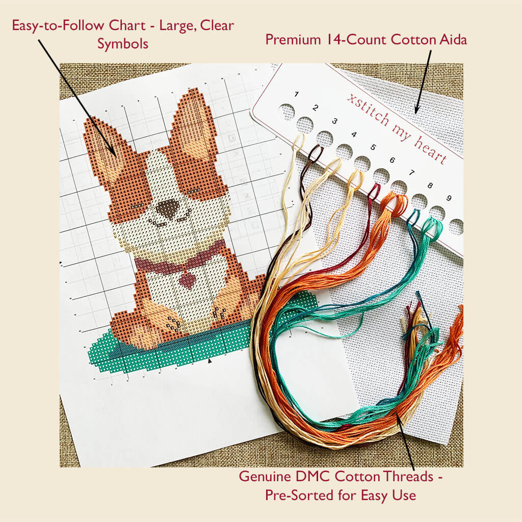 Zen Puppy - Relaxing Counted Cross Stitch Kit for Dog Lovers