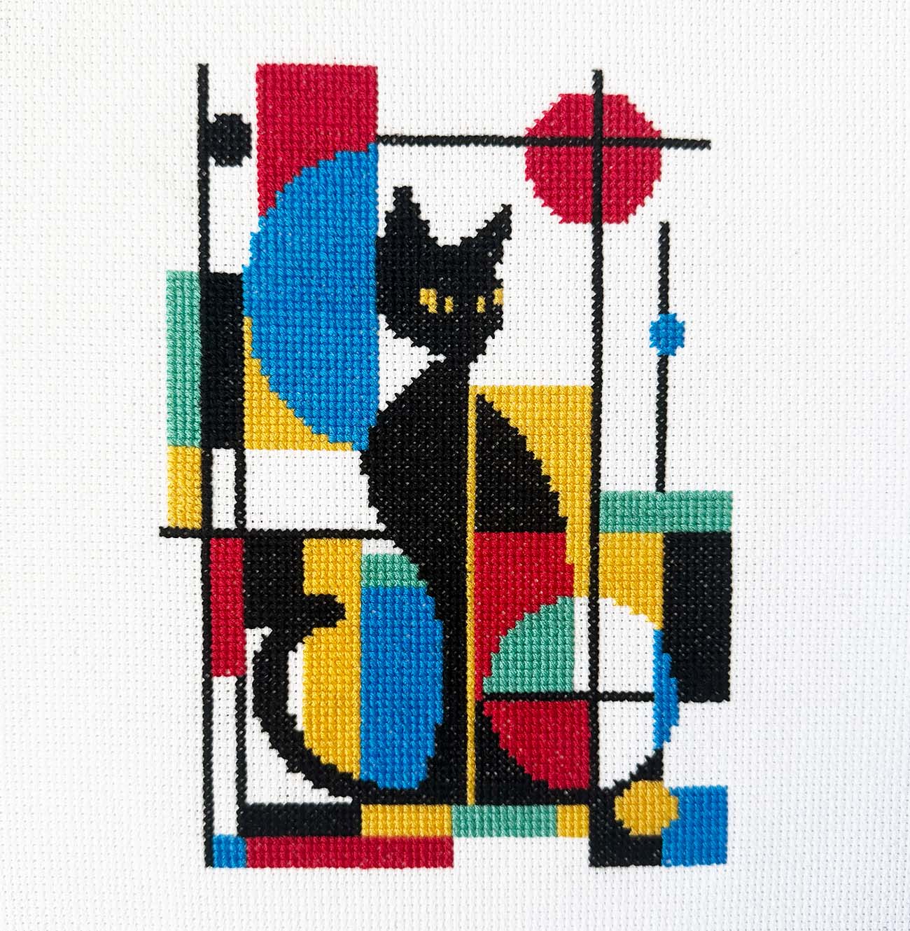 Abstract Cat Cross Stitch Kit