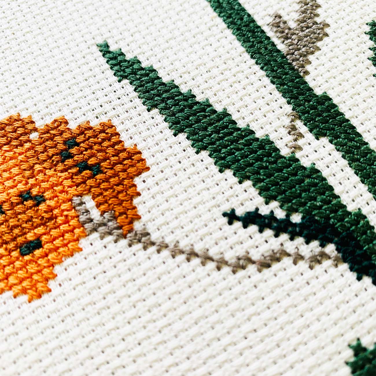 Amber Bloom Counted Cross Stitch Kit - Vintage Botanical  Design
