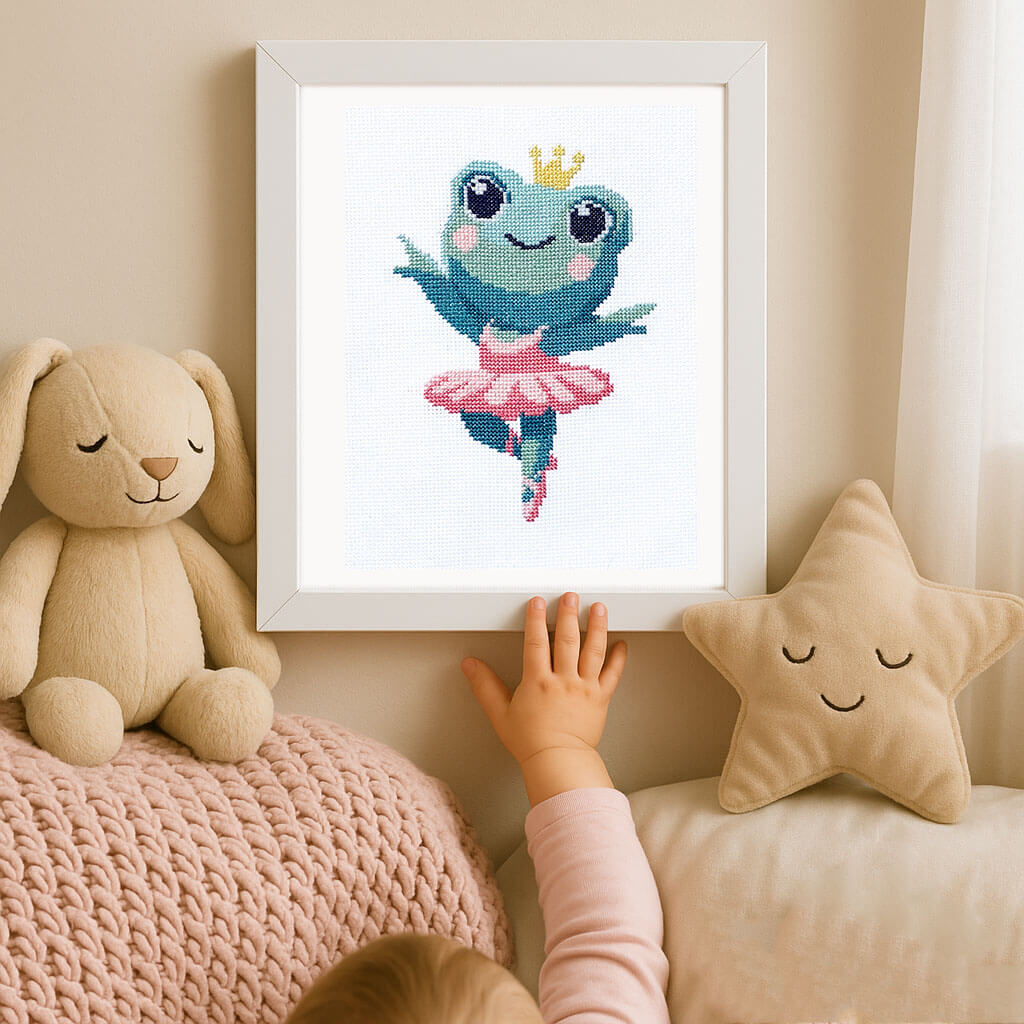 Ballerina Frog - Counted Cross Stitch Kit