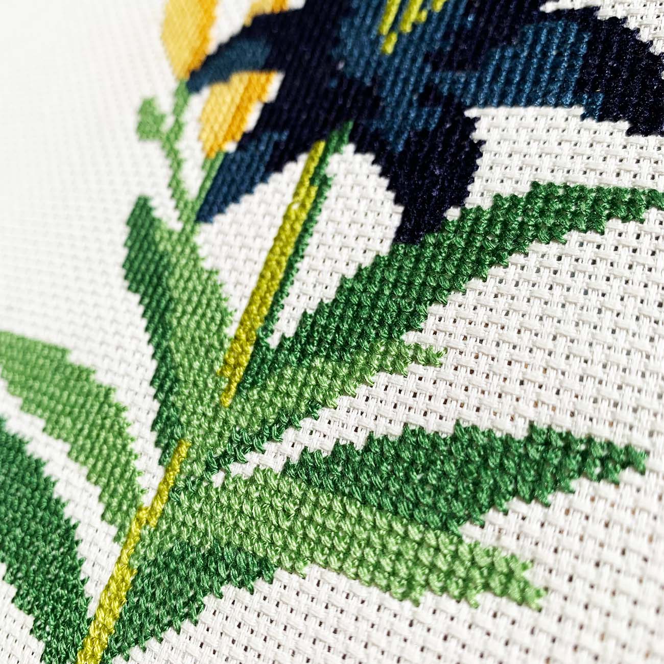 Black Lily Counted Cross Stitch Kit - Vintage Floral Design