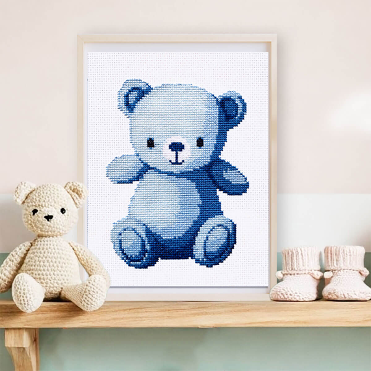 Blue Bear - Counted Cross Stitch Kit