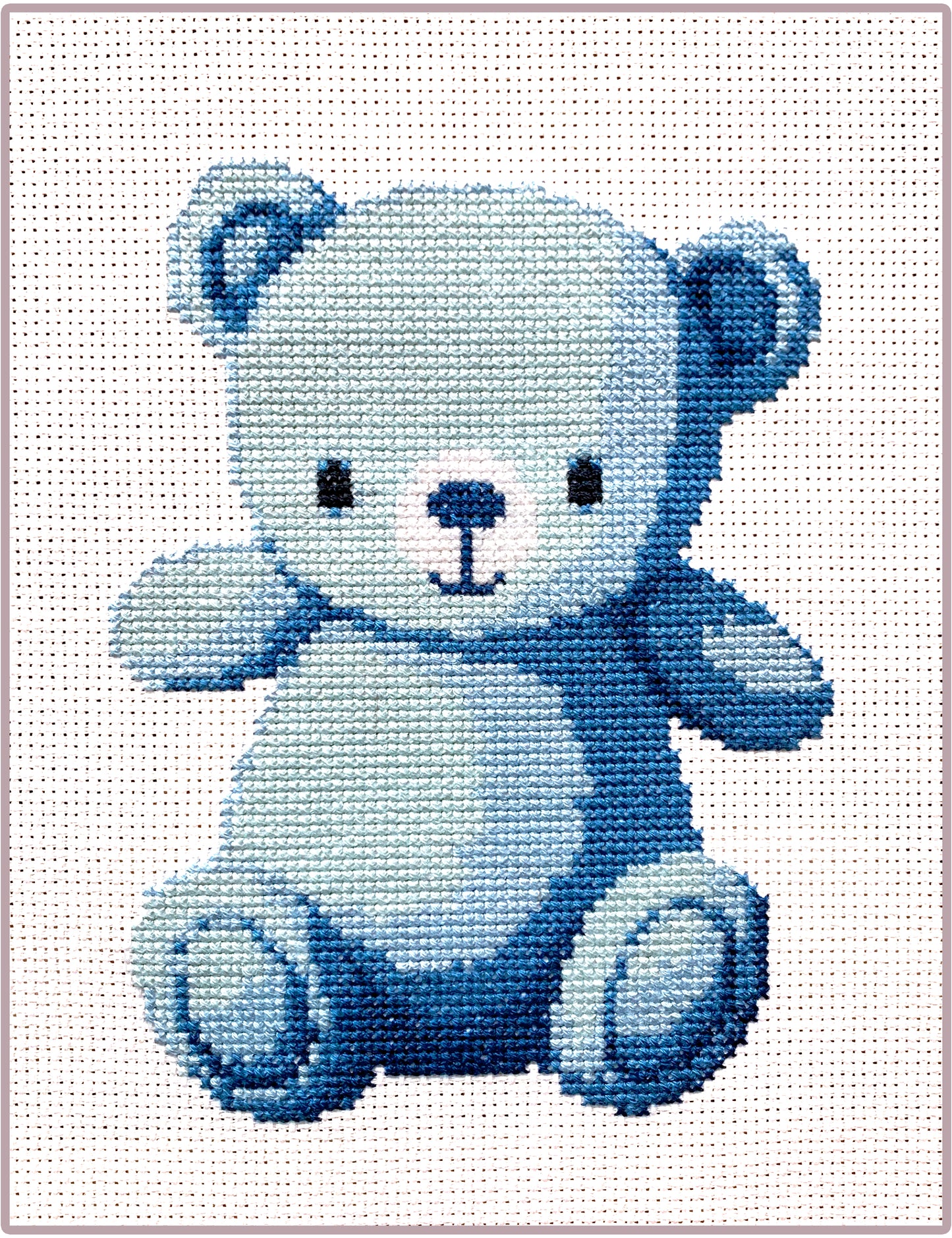 Blue Bear Cross Stitch Kit 5" x 7"