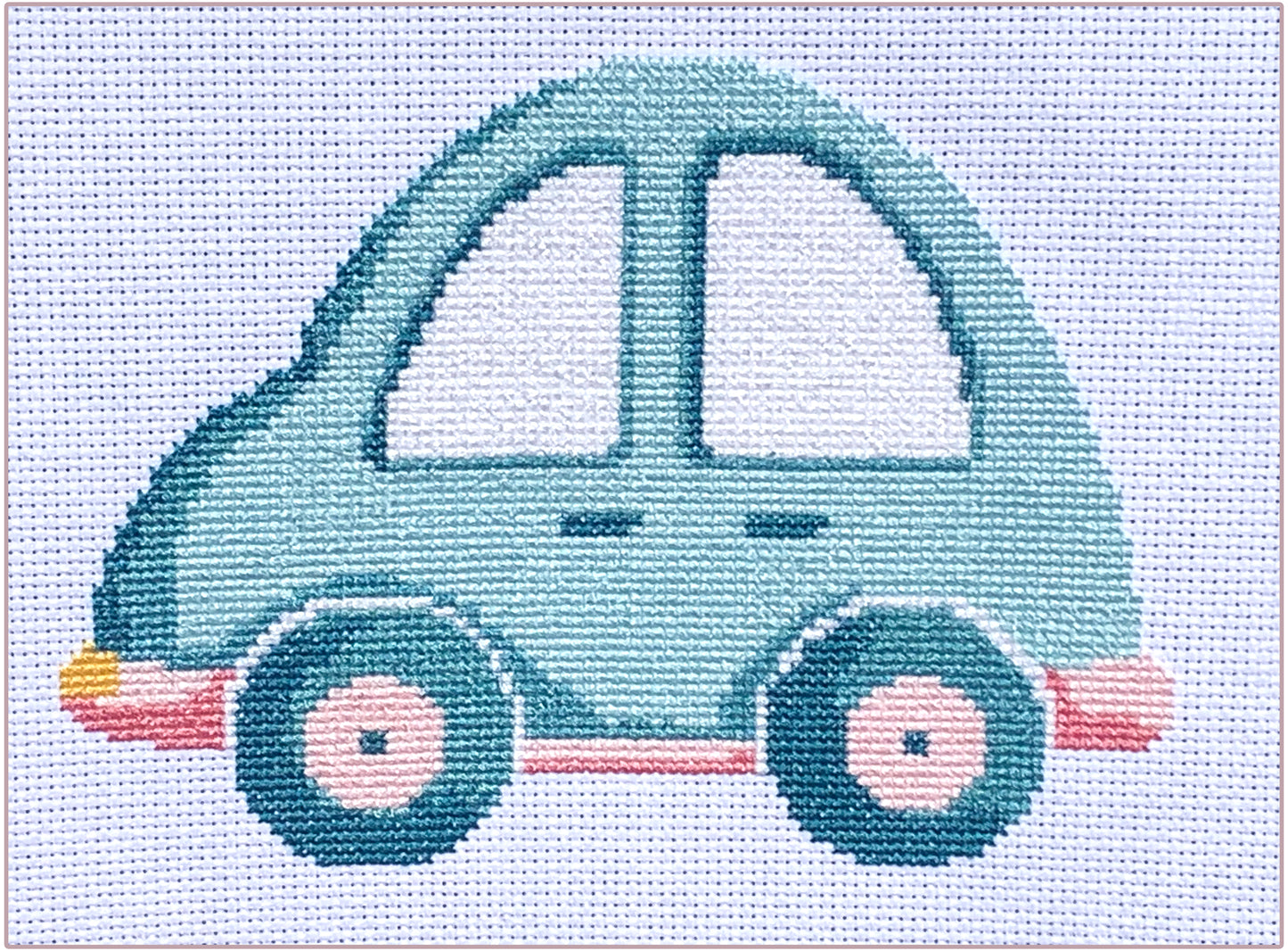 Bug Car Cross Stitch Kit 7" x 5"