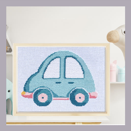 Bug Car Cross Stitch Kit 7" x 5"