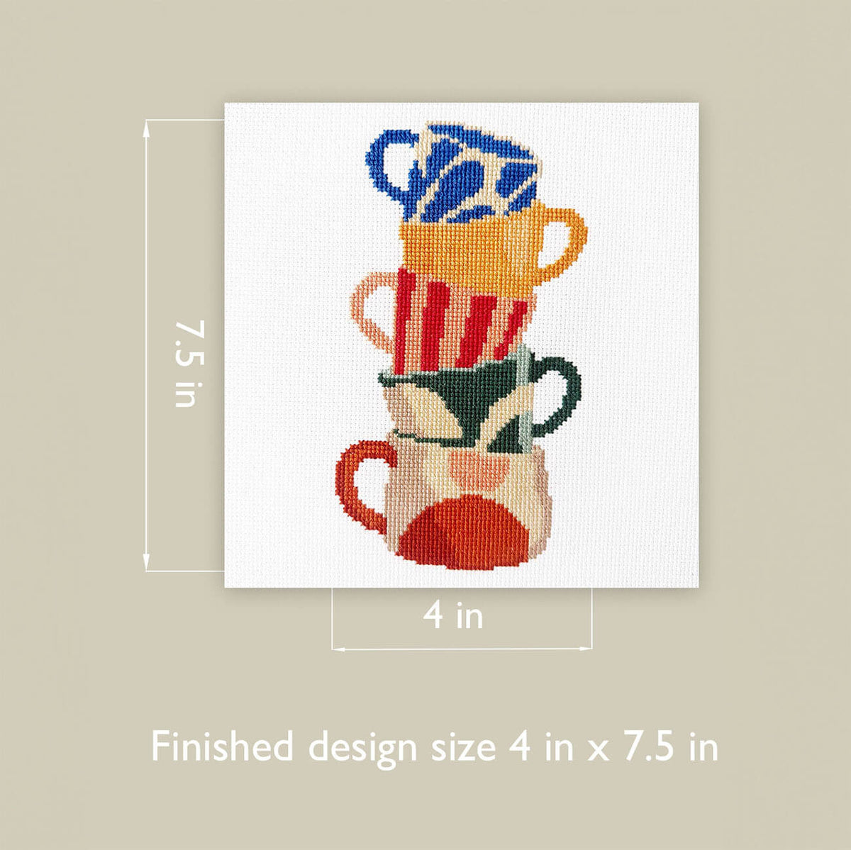 Coffee Mugs Beginner Counted Cross Stitch Kit