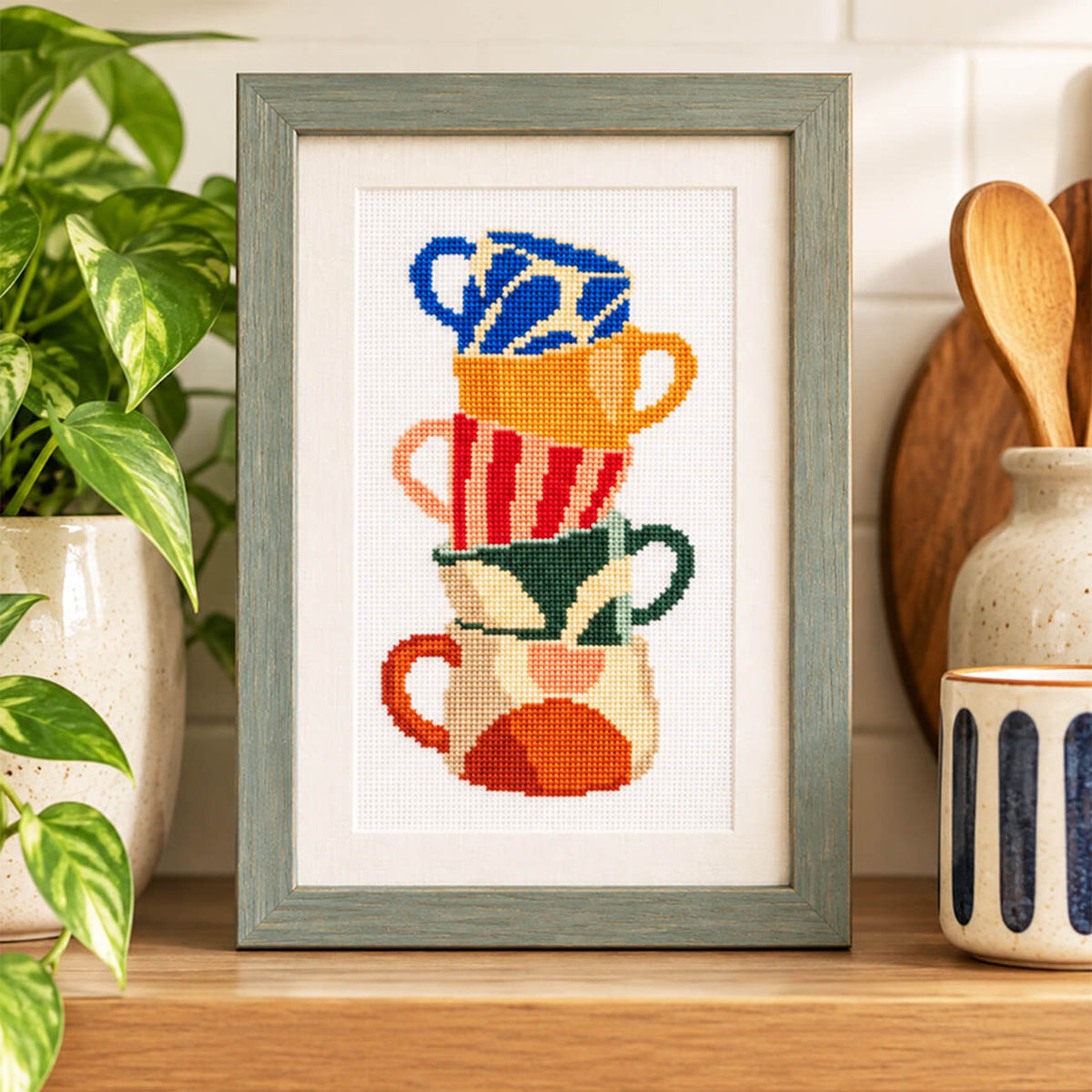Coffee Mugs Beginner Counted Cross Stitch Kit