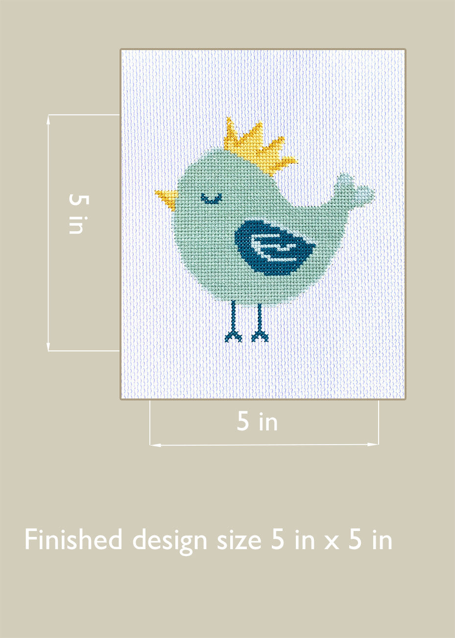 Crown Bird - Counted Cross Stitch Kit
