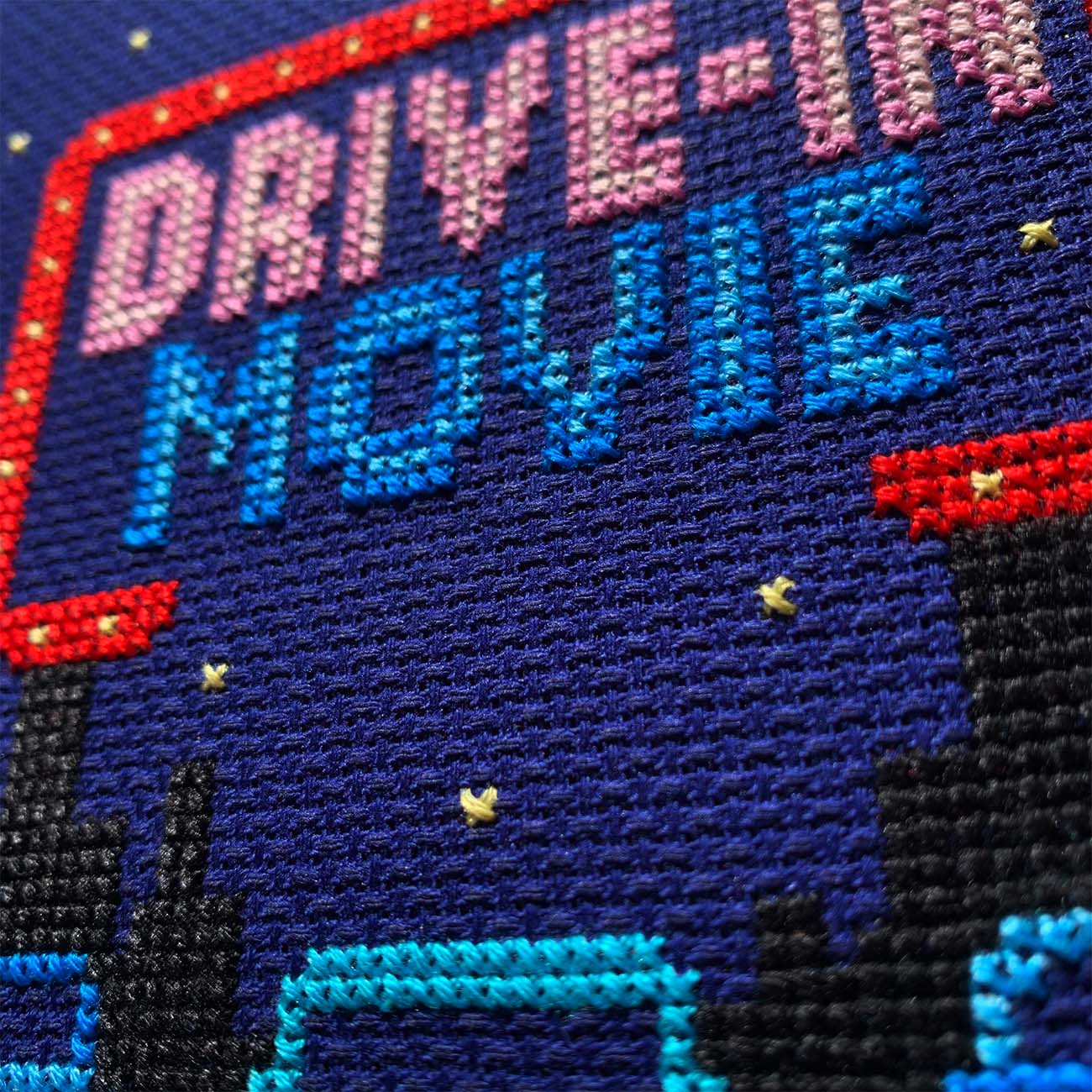 Drive-In Movie Counted Cross Stitch Kit