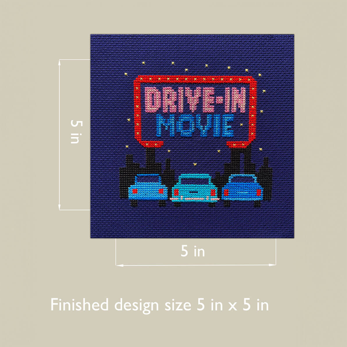 Drive-In Movie Counted Cross Stitch Kit