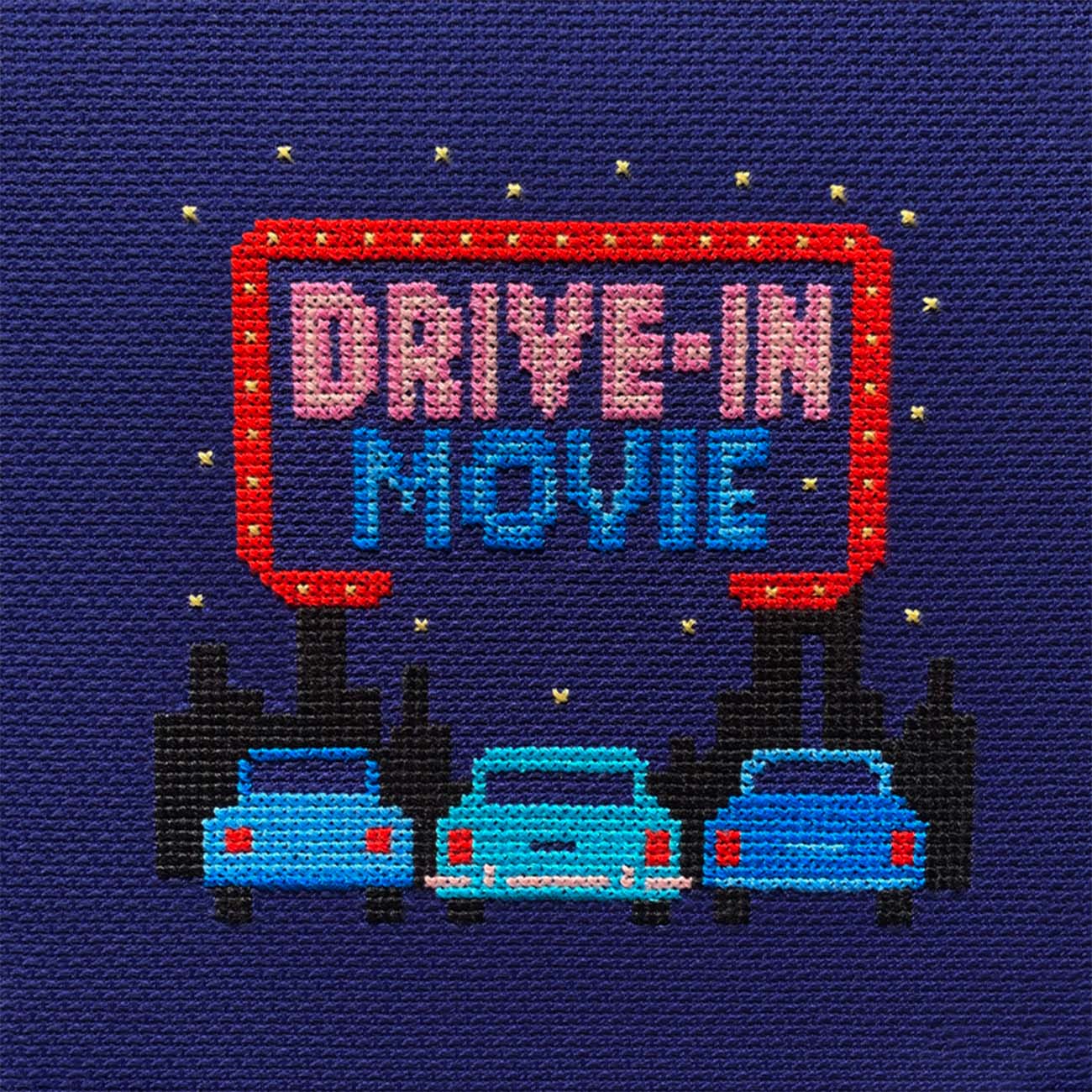 Drive-In Movie Counted Cross Stitch Kit