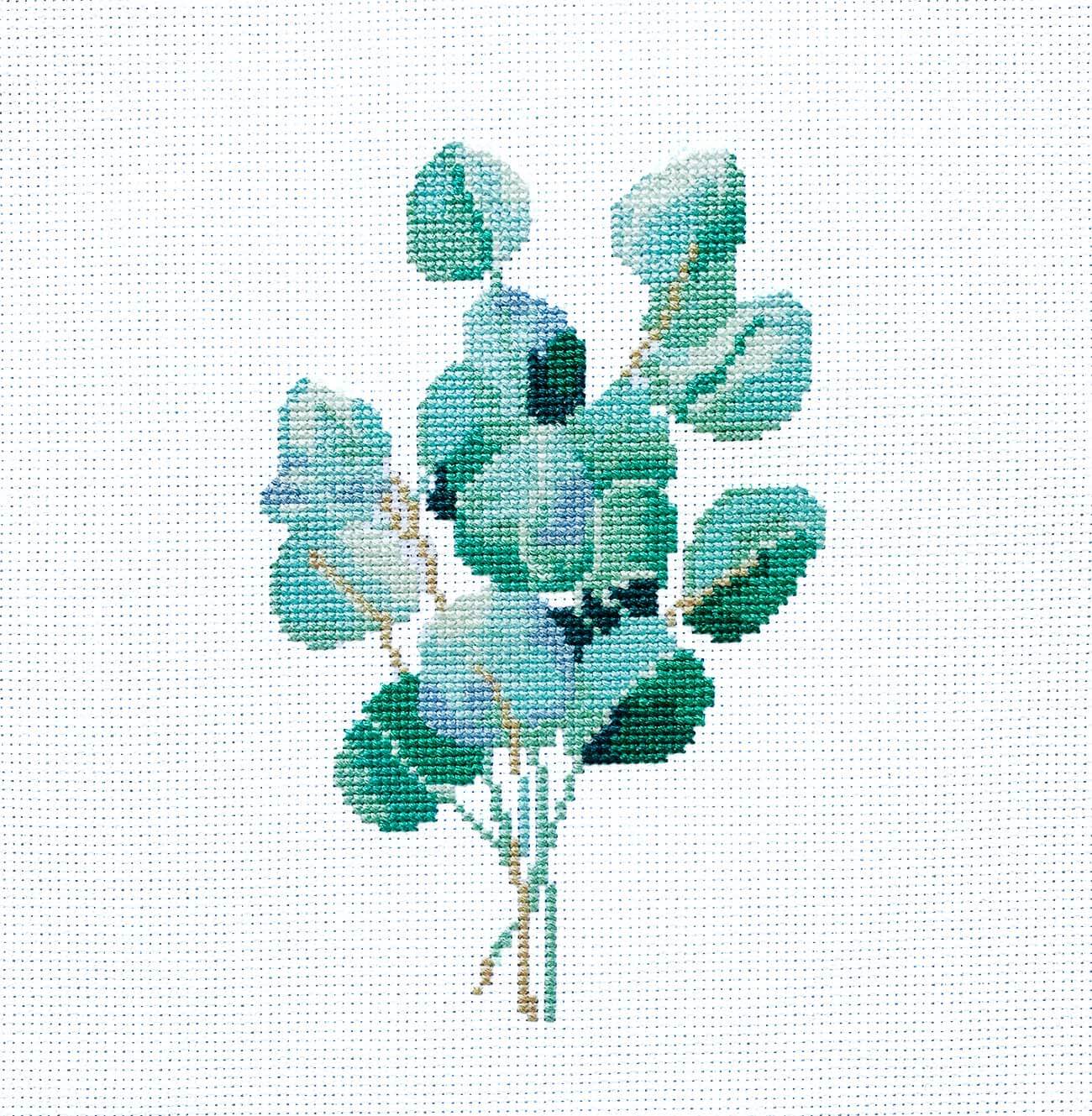 Eucalyptus Cross Stitch Kit - Elegant Botanical Design