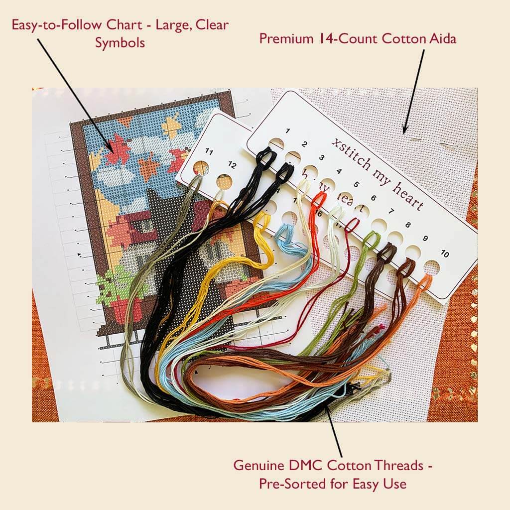 Fall Cat - Counted Cross Stitch Kit