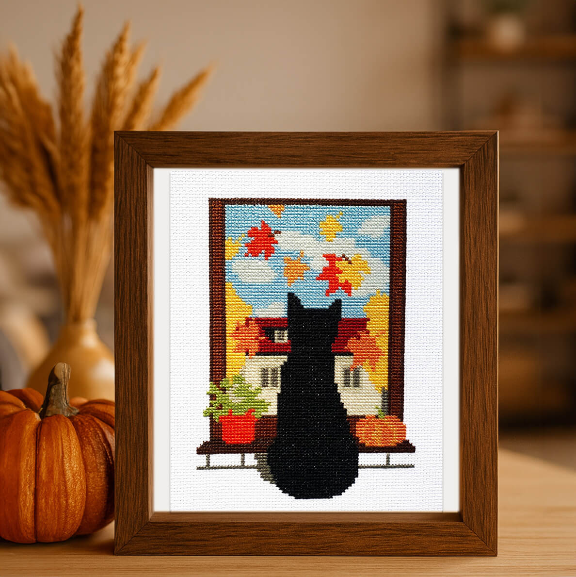Fall Cat - Counted Cross Stitch Kit