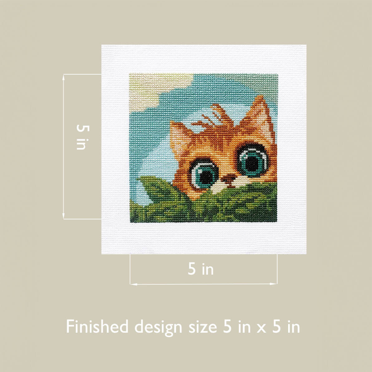 Ginger Hiding - Fun Counted Cross Stitch Kit for Cat People