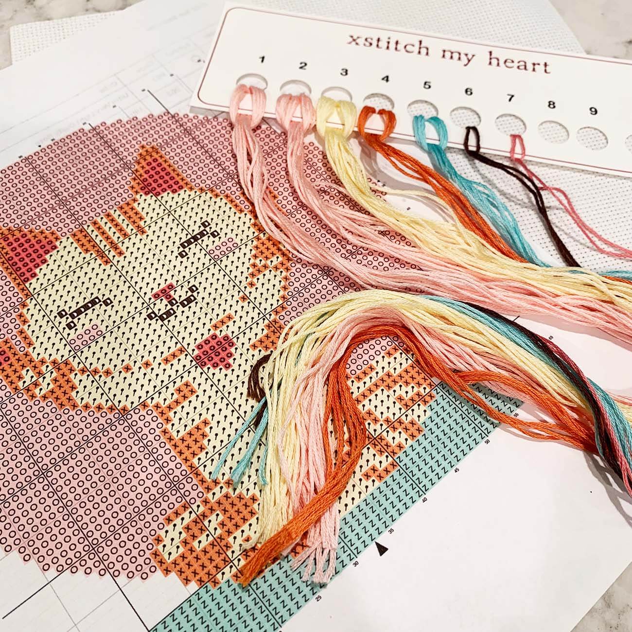 Sun Salutation Kitty - Counted Cross Stitch Kit
