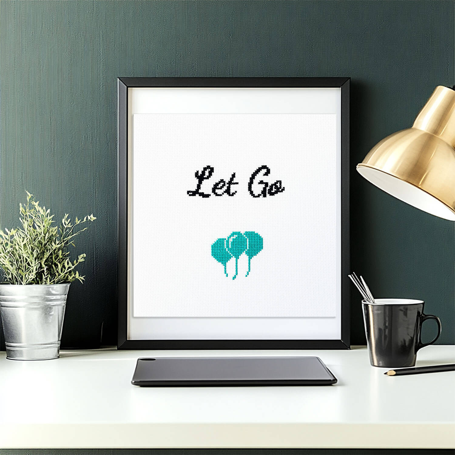Let Go Cross Stitch Kit – Uplifting Beginner Embroidery Project