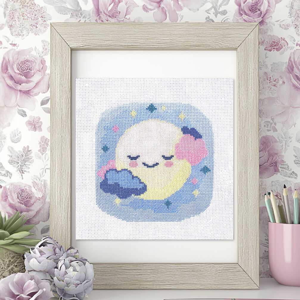 Sleepy Moon - Counted Cross Stitch Kit