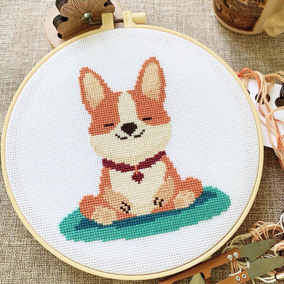 Zen Puppy - Relaxing Cross Stitch Kit for Dog Lovers